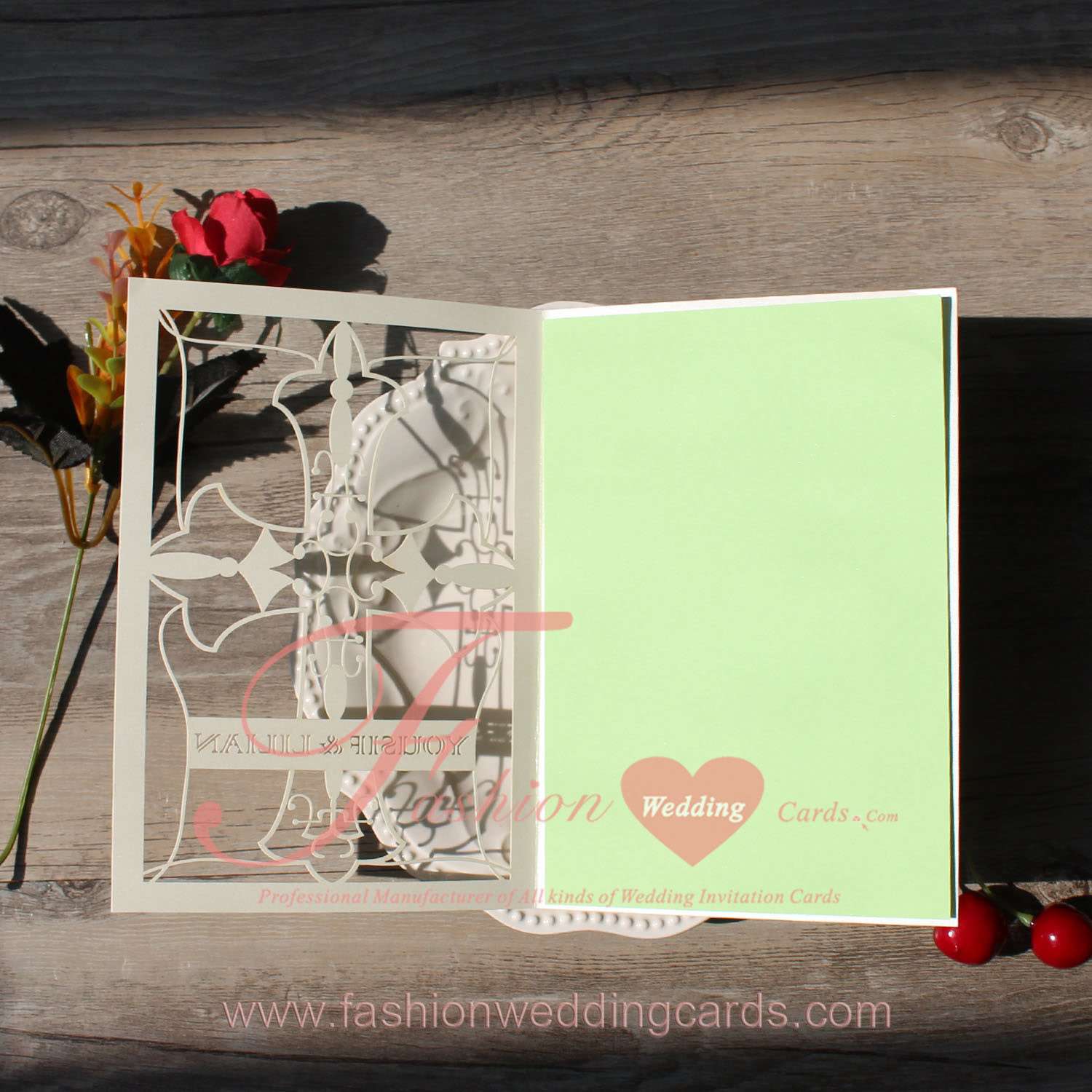 Affordable Laser Cut Cross Wedding Invitations